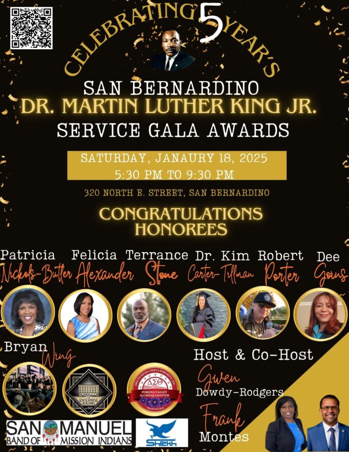 San Bernardino Dr. Martin Luther King Jr. Committee Announces 5th Annual Gala Service Awards Celebration Honoring Dr. King’s Legacy