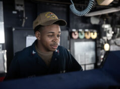 San Bernardino native mans the helm aboard USS Wayne E. Meyer
