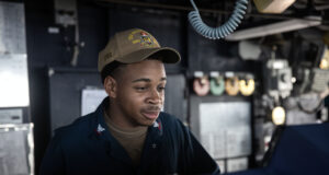 San Bernardino native mans the helm aboard USS Wayne E. Meyer