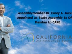 Assemblymember Dr. Corey A. Jackson Appointed as State Assembly Ex Officio Member to CARB