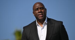 Lakers legend Magic Johnson makes surprise visit to Eaton Fire victims at Pasadena Boys & Girls Club