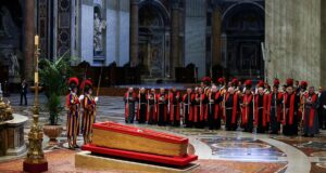 Thousands pay their respects to Pope Francis in St. Peter’s Basilica as public viewing begins