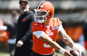 Stefanski downplays Gabriel getting first QB reps Stefanski downplays Gabriel getting first QB reps