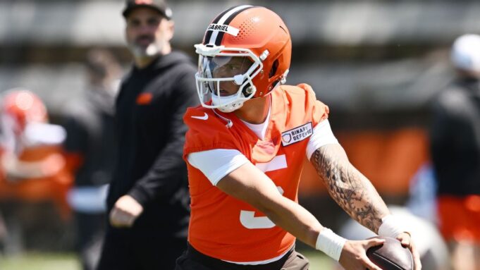 Stefanski downplays Gabriel getting first QB reps Stefanski downplays Gabriel getting first QB reps