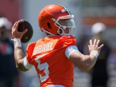 Browns QB Gabriel embracing addition of Sanders Browns QB Gabriel embracing addition of Sanders