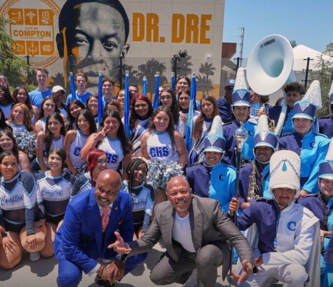 Dr. Dre Attends Ribbon-Cutting for Revamped Compton High School, Featuring Performing Arts Center in His Name