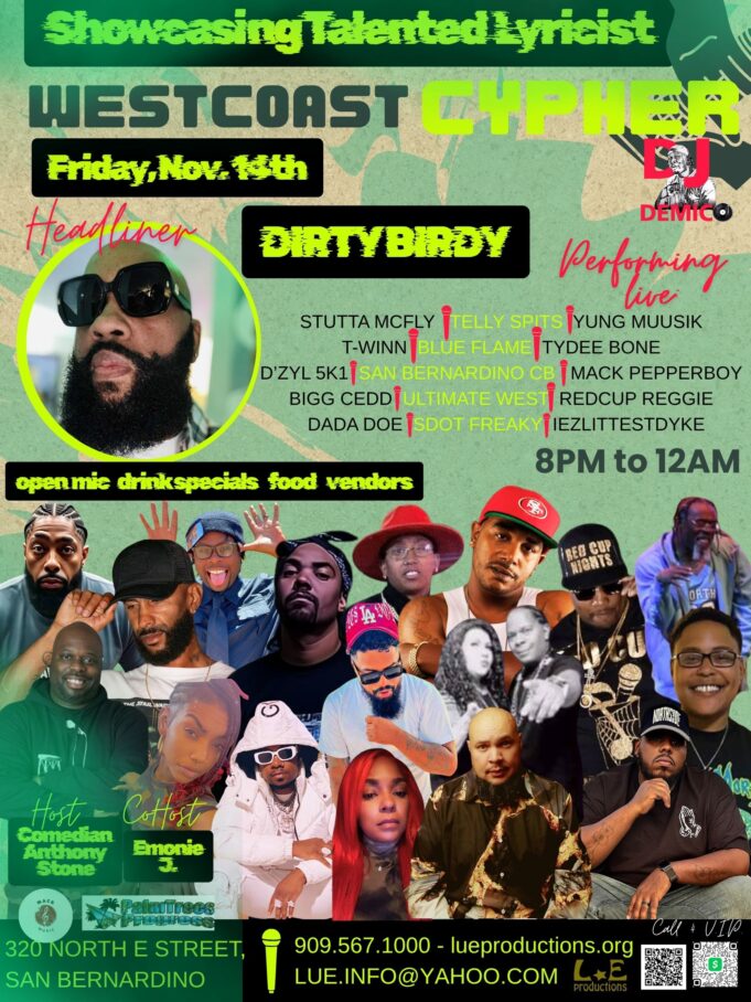 LUE Productions Presents: The West-Coast Cypher – Showcasing Talented Lyricists and Honoring Hip-Hop Legends