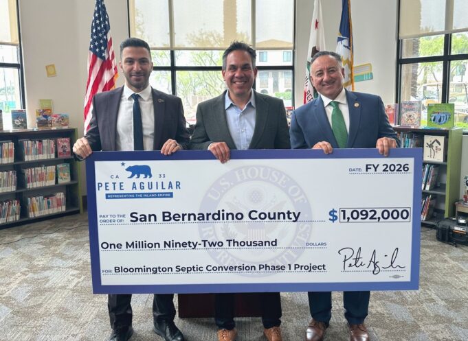 Rep. Aguilar Delivers Over $1 Million for San Bernardino County to Bolster Bloomington Sewage and Water Treatment Infrastructure