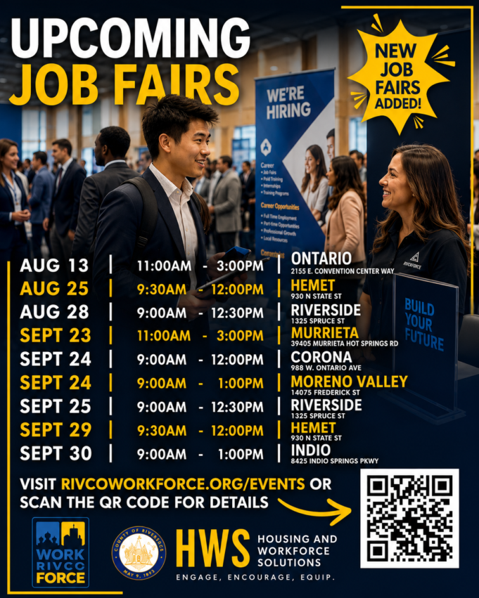 Supervisor José Medina Encourages Riverside County Residents to Connect with Employers at Upcoming Job Fairs